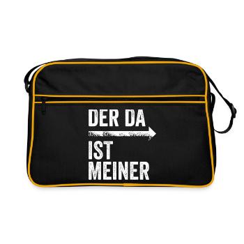 DER DA IST MEINER | Partnerlook | Pfeil (rechts) - Retro Tasche - Schwarz/Gold - Vorne