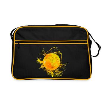 Soleil avec éclaboussures de peinture - Sac Retro - noir/or - Devant