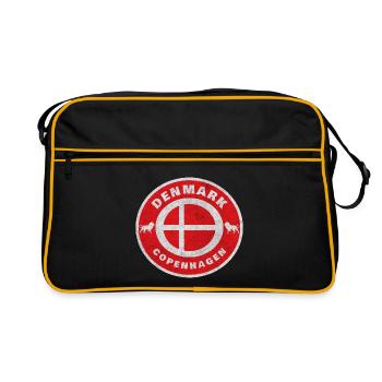Danemark Copenhague Vintage / Cadeau Denmark - Sac Retro - noir/or - Devant