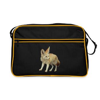 Fox Fennek Wild Dog Wilderness Animal Photo Gift - Retro Bag - black/gold - Front