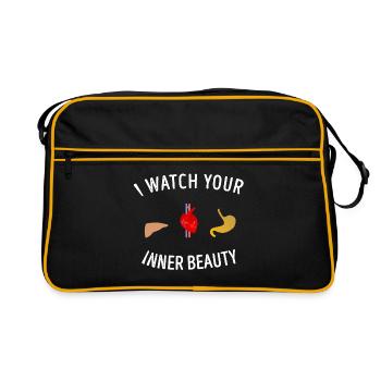 Aerzte Interne Beauté Médecine Cadeau interniste - Sac Retro - noir/or - Devant