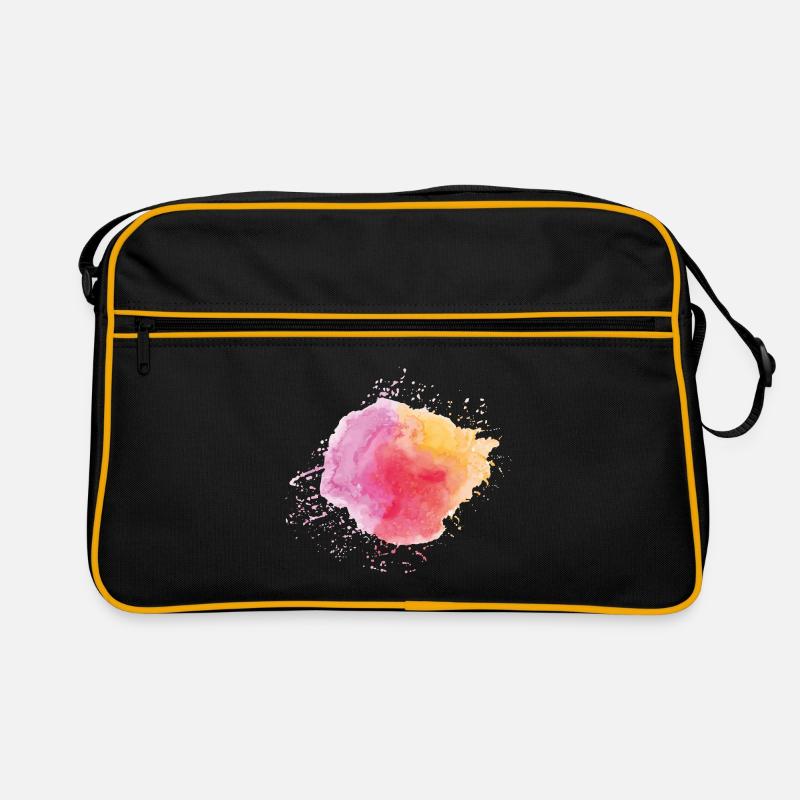 Aquarell - Retro Tasche - Schwarz/Gold