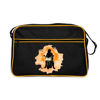 Biker - Retro Tasche - Schwarz/Gold - Vorne