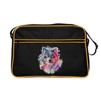 Wolf in the North Colour version - Retro Bag - black/gold - Front