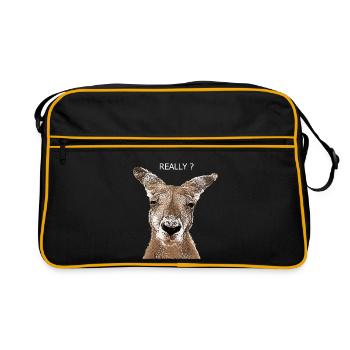 Kangourou vraiment? - Sac Retro - noir/or - Devant