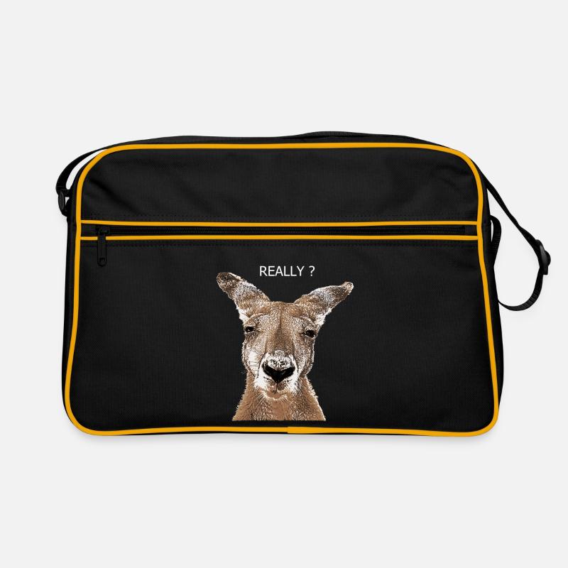 Känguru really - Retro Tasche - Schwarz/Gold