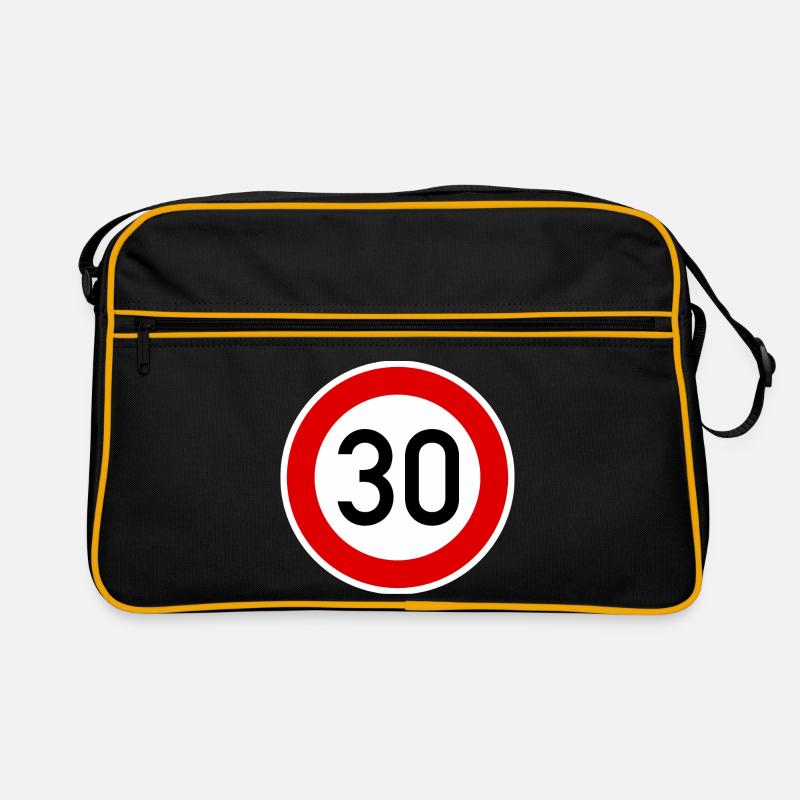 Tempo 30 - Retro Tasche - Schwarz/Gold