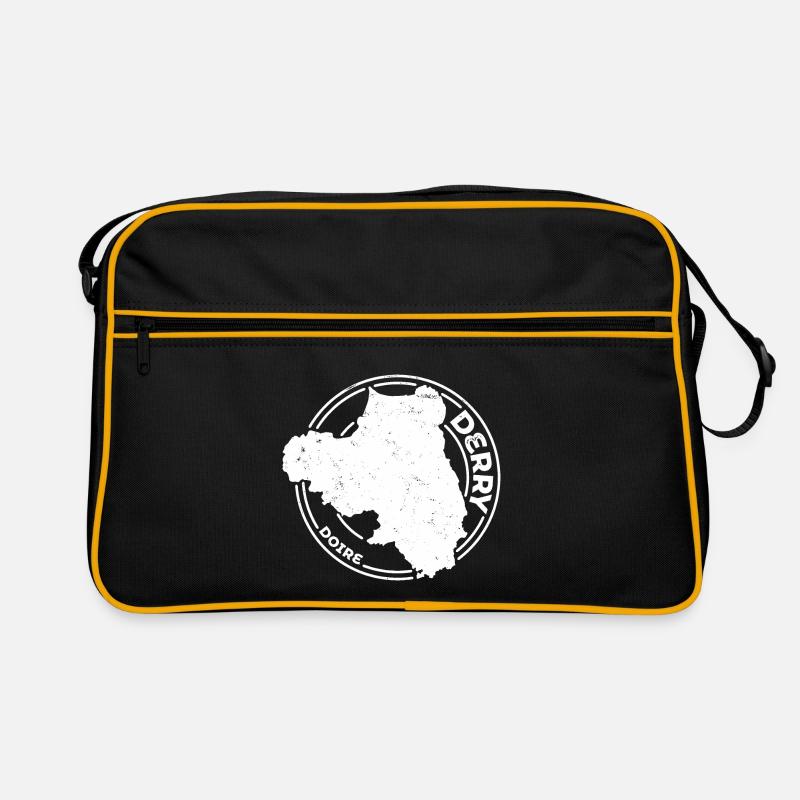Comté de Derry Irlande | Timbre de contour de carte - Sac Retro - noir/or