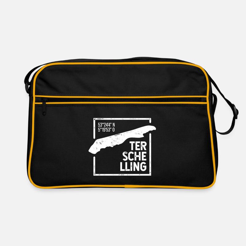 Terschelling | Island silhouette stamp design Retro Bag