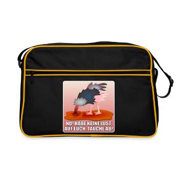 Habe keine Lust auf Euch - Retro Tasche - Schwarz/Gold - Vorne