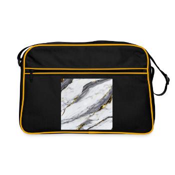 Marble White Gold Structure - Retro Bag - black/gold - Front
