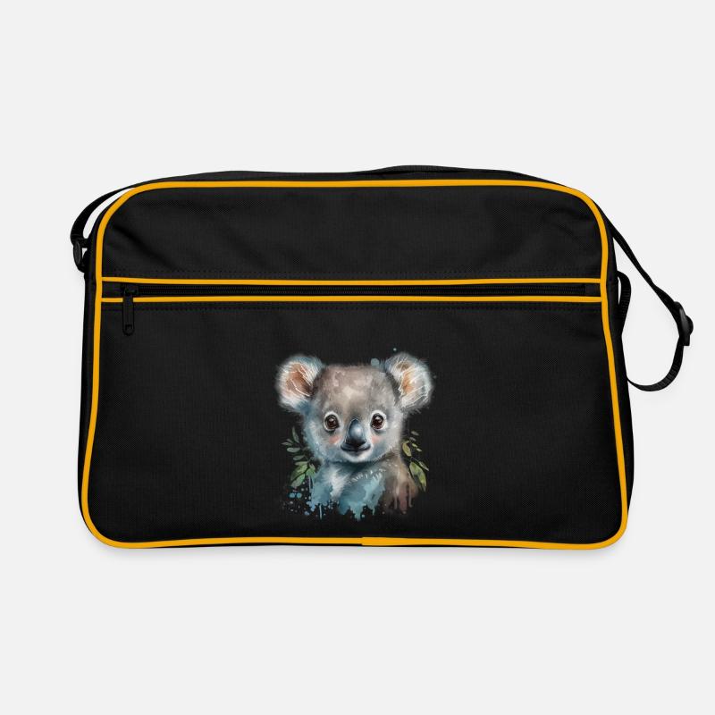 Koala Aquarelle Feuillage Sac Retro