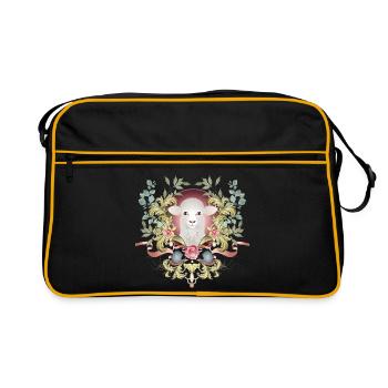 enchanting Easter lamb in a lavishly decorated frame - Retro Bag - black/gold - Front