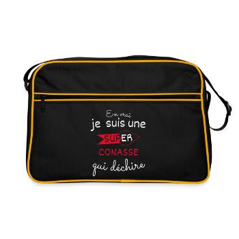 Super-Conasse qui Déchire - Sac Retro - noir/or - Devant