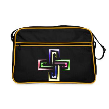 Neon Prism Frames Abstract Logo - Retro Bag - black/gold - Front