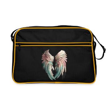 Ailes pastel éthérées légères - Sac Retro - noir/or - Devant