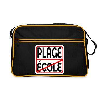 Début des vacances École PLAGE - Sac Retro - noir/or - Devant