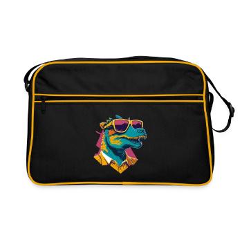 Dino Cool: Retro Ornithopods T-Shirt - Sac Retro - noir/or - Devant