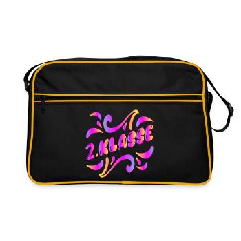 2. Klasse Grundschule - ZWEITKLÄSSLERIN - Retro Tasche - Schwarz/Gold - Vorne