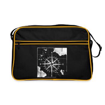 Vintage Compass Nautic Design - Retro Bag - black/gold - Front