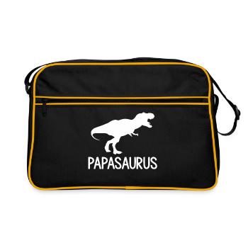 T shirt humoristique papasaurus - Sac Retro - noir/or - Devant