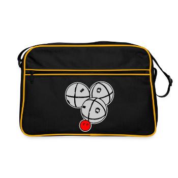 Petanque Kugeln - Retro Tasche - Schwarz/Gold - Vorne