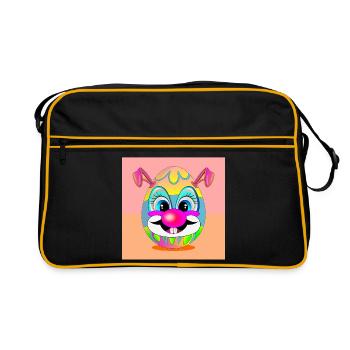 OEUFS DE PÂQUES CLOWN LAPIN DE PÂQUES - Sac Retro - noir/or - Devant