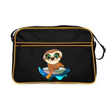KINDER KAJAK KANU FAULTIER - Retro Tasche - Schwarz/Gold - Vorne