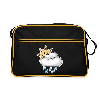 Cheerful Sun with Cloud Rain - Retro Bag - black/gold - Front