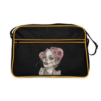 Calavera rose - Sac Retro - noir/or - Devant