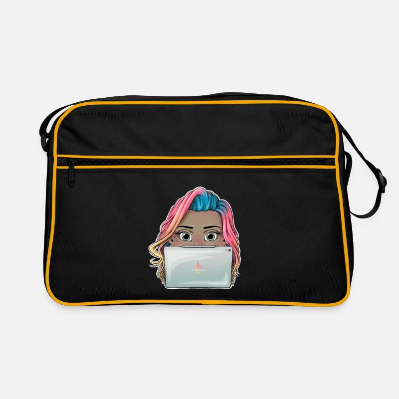 Lebendiges Reva Prisma arbeitendes Mädchen Design Retro Tasche