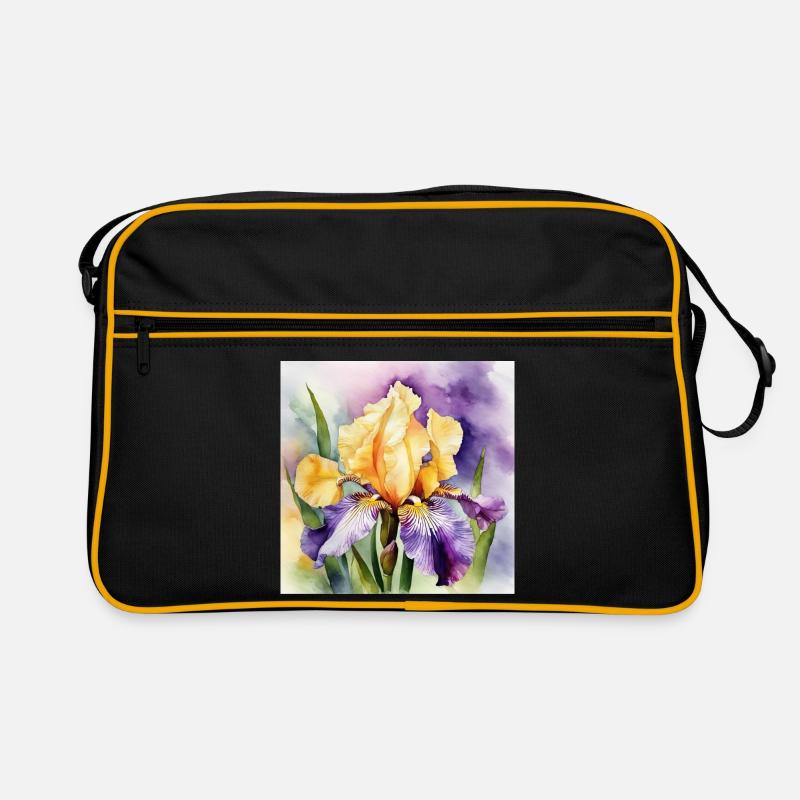 Iris iris violet orange | Conception à l’aquarelle Sac Retro