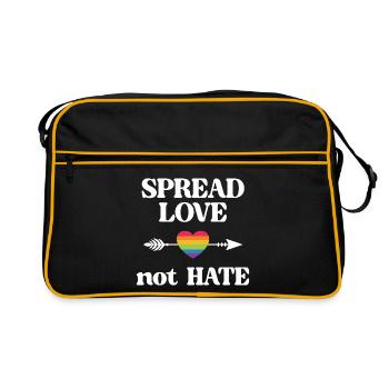 LGBT Pride Month - Spread Love Not Hate - Retro Bag - black/gold - Front