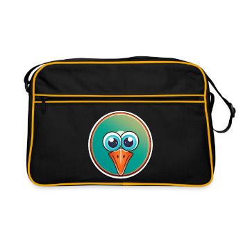 Oiseau tropical comique - Sac Retro - noir/or - Devant