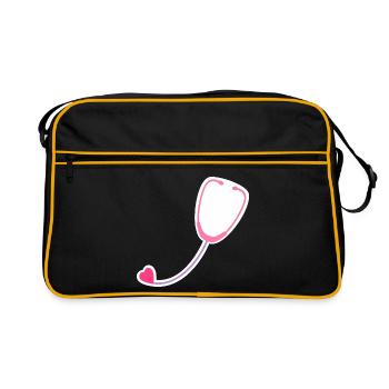 Coloured stethoscope - Retro Bag - black/gold - Front