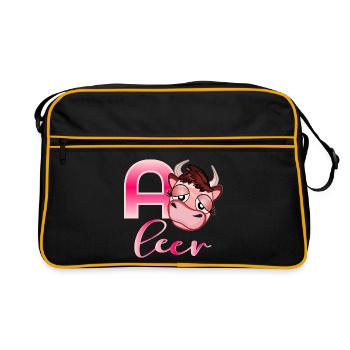 Akku Leer - Retro Tasche - Schwarz/Gold - Vorne