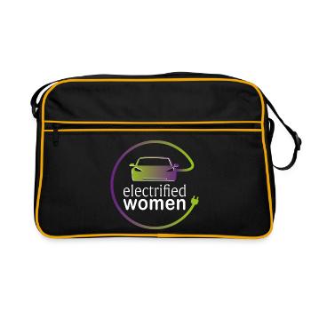 electrified women - Retro Tasche - Schwarz/Gold - Vorne