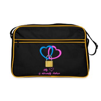 My heart is already taken - Retro Bag - black/gold - Front