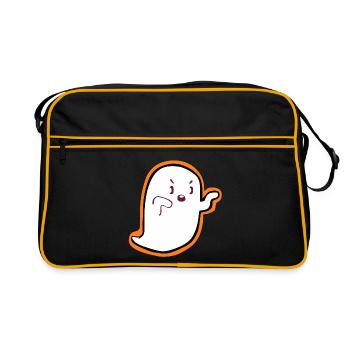 Fantôme Kawaii - Design mignon d’Halloween - Sac Retro - noir/or - Devant