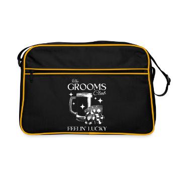 Grooms Club - Männerabend Design - Retro Tasche - Schwarz/Gold - Vorne