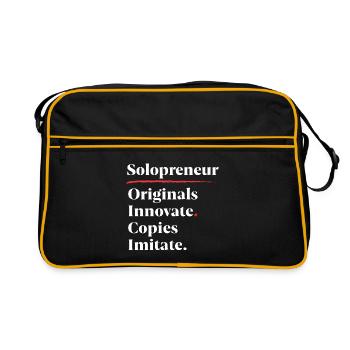 Les originaux innovent. Les copies imitent. [Blanc] - Sac Retro - noir/or - Devant
