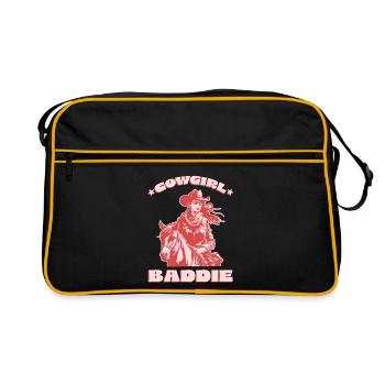 Méchant de l’Ouest à cheval - Sac Retro - noir/or - Devant