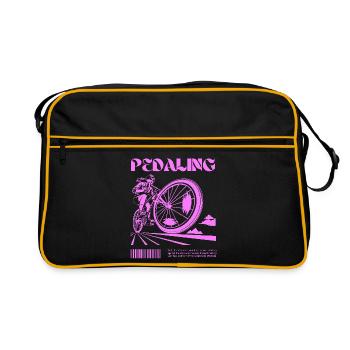 Pedaling Power – Freedom on Two Wheels - Retro Bag - black/gold - Front