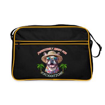 Bouledogue au look estival : Pawsitively Ready - Sac Retro - noir/or - Devant