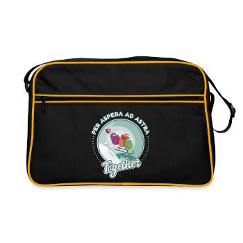 Neige luge love dessin humour - Sac Retro - noir/or - Devant