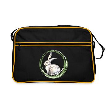Motif lapin - Sac Retro - noir/or - Devant