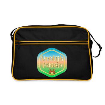 Joyeuses Pâques lapins de Pâques - Sac Retro - noir/or - Devant