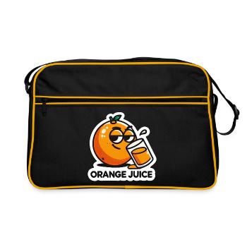 « Jus d’orange » Boisson aux agrumes de dessin animé amusant - Sac Retro - noir/or - Devant