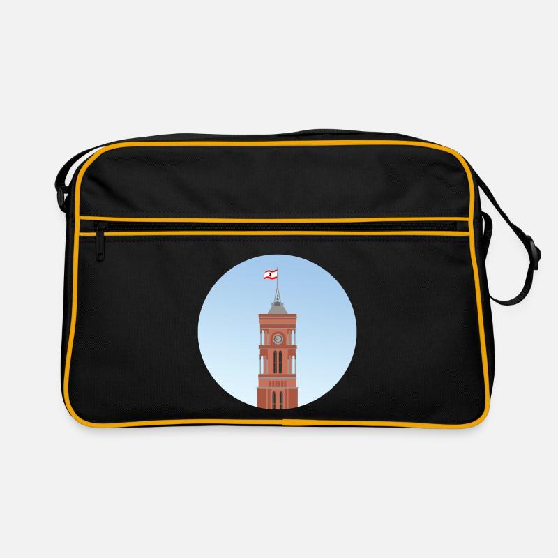 Der Turm des Roten Rathaus in Berlin Retro Tasche