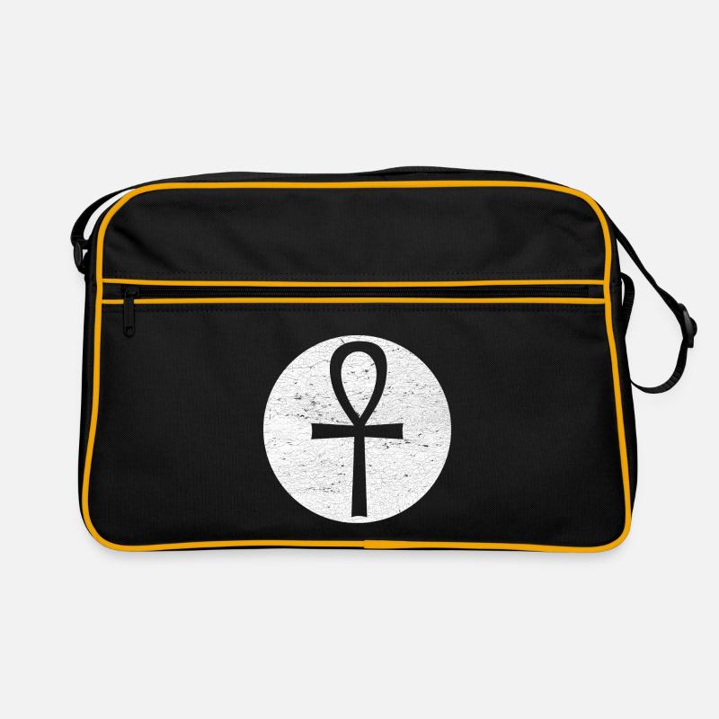 Croix égyptienne Ankh dans cercle blanc Sac Retro